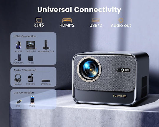 Wimius K9 Mini Projector LCD Full HD with Wi-Fi and Built-in Speakers