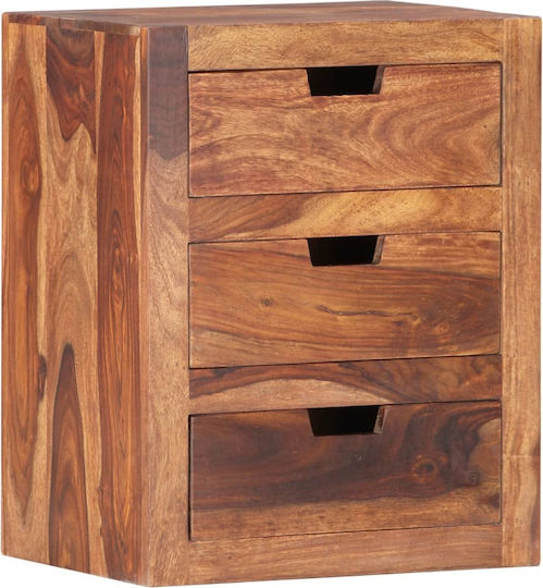 Нощно Шкафче Дървено Бежово 40x30x50см