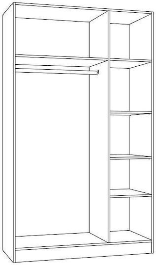 Prime 3κ Dreifachtür Kleiderschrank Artisan 120x52x205cm