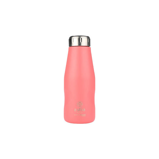 Estia Travel Flask Save the Aegean Recyclable Bottle Thermos Stainless Steel BPA Free 350ml Fusion Coral