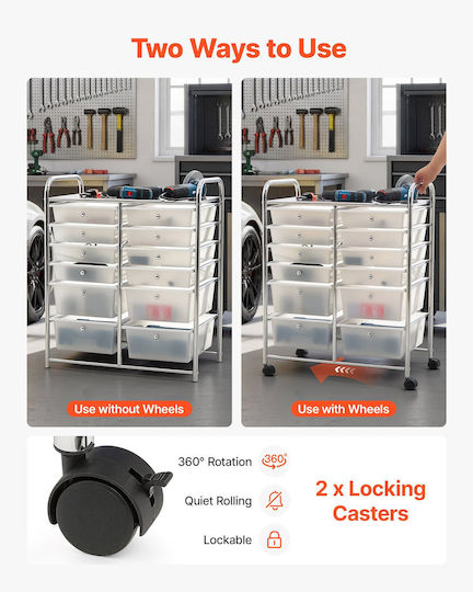 Vevor Metallic Grey Kitchen Trolley