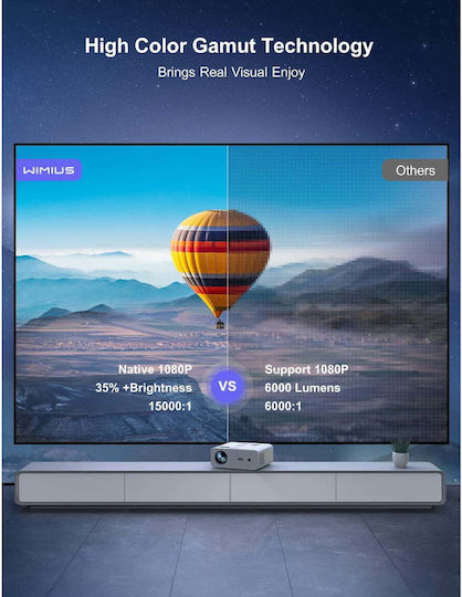 Wimius W7 Mini Proiector LCD Full HD Lampă LED cu Wi-Fi