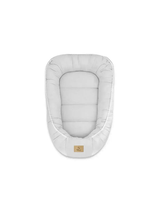 Qmini Βρεφικό Μαξιλάρι Φωλιά Set cu Băiță pentru Bebeluș Grey 55x75εκ.