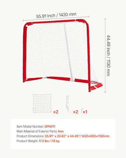 Vevor Τέρμα Street Hockey Ατσάλι 142 X 113 Εκ Lhqgqqmsbqm5rzk3y001v0
