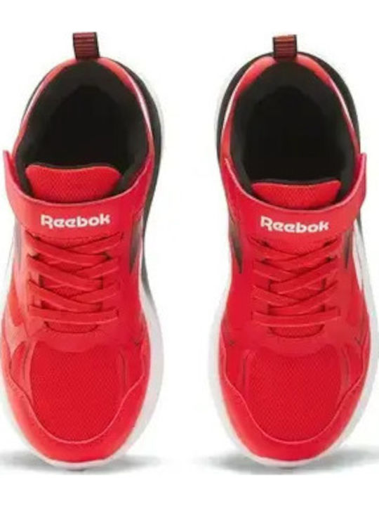 Rush Runner 6.0 Elastic Lace Kids Sports Shoes Running With Hoop & Loop Closure Red