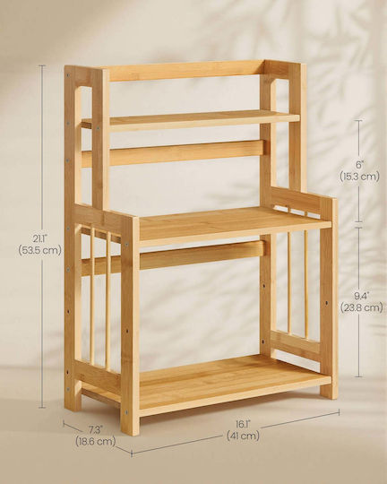 Songmics Raft pentru Păgă 3 Niveluri natural Bej Ofs047y101