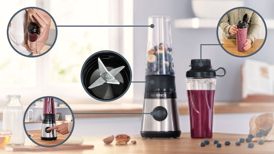 Bosch Serie 2 Μπλέντερ με Κανάτα Tritan 600 ml 450W Inox