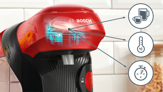 Bosch Кафемашина за капсули Tassimo Налягане 3.3бар Червена