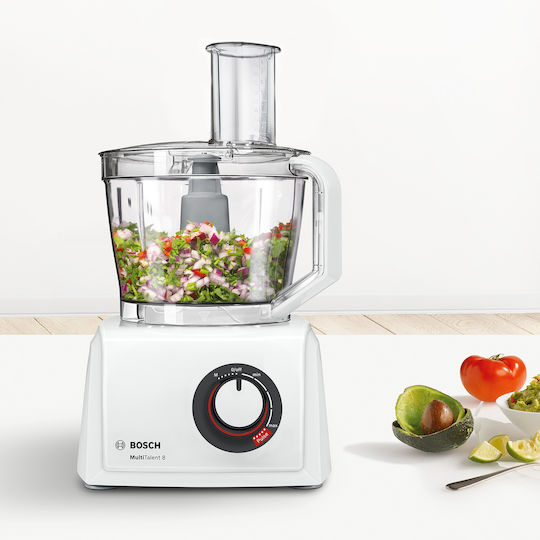 Bosch MultiTalent 8 Multifunktionale Küchenmaschine 1000W mit Schüsselkapazität 3,9 l und Mixerkrugkapazität Weiß