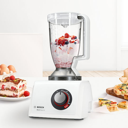 Bosch MultiTalent 8 Multifunctional Food Processor 1100W With 3.9lt Bowl And White Blender Jug
