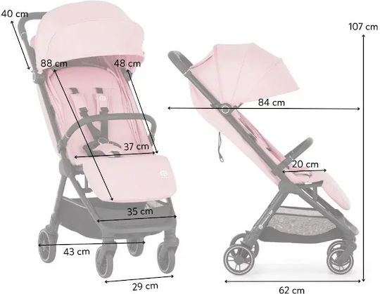 Petite & Mars Cărucior pentru copii Potrivit pentru Nou-născuți Roz 7kg 650571