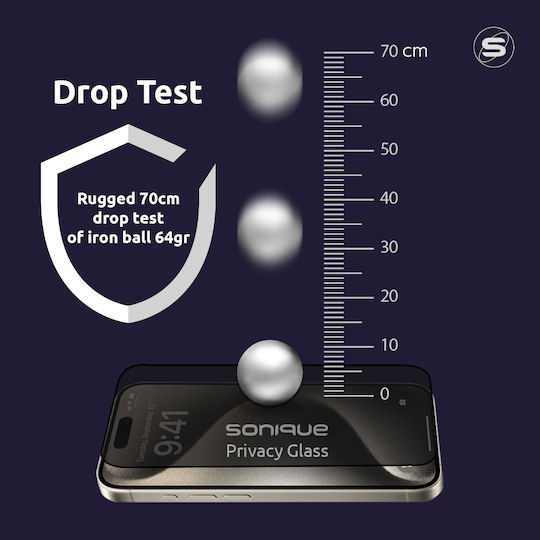 Privacy Glass Sonique Premium Series HD Full Cover 9H Xiaomi Redmi Note 15 Pro Черен