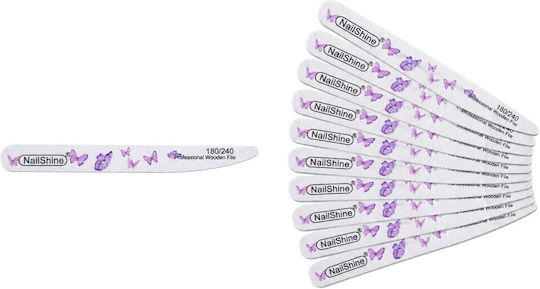 Paket 50 Professionelle Hölzerne Nagelfeilen Knife Butterfly 180/240 Nailshine