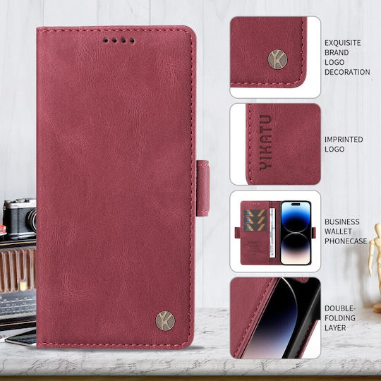 Yikatu Burgundy Wallet (Moto G47)