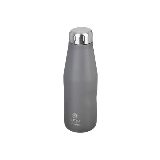 Estia Travel Flask Save the Aegean Recyclable Thermos Bottle Stainless Steel BPA Free 500ml Matte Grey