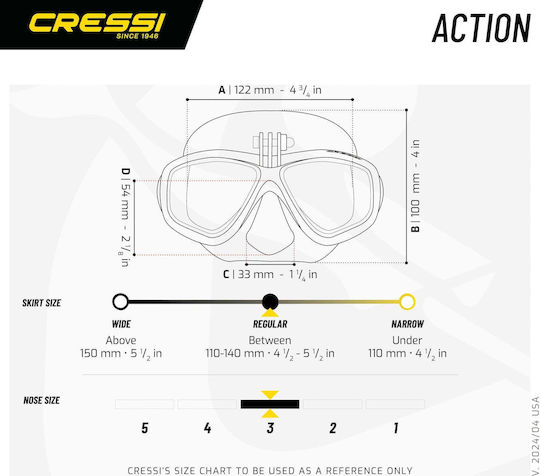 CressiSub Action Μάσκα Θαλάσσης Μαύρη
