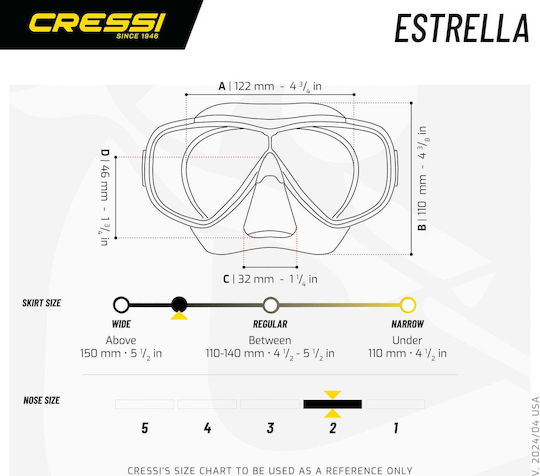 CressiSub Estrella Μάσκα Θαλάσσης Ροζ