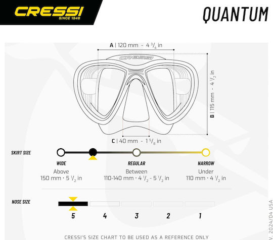 CressiSub Quantum Mască De Scufundare Din Silicon Neagră