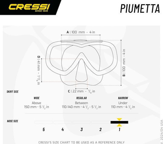 CressiSub Piumetta + Mini Island Combo Diving Mask Silicone with Snorkel Transparent
