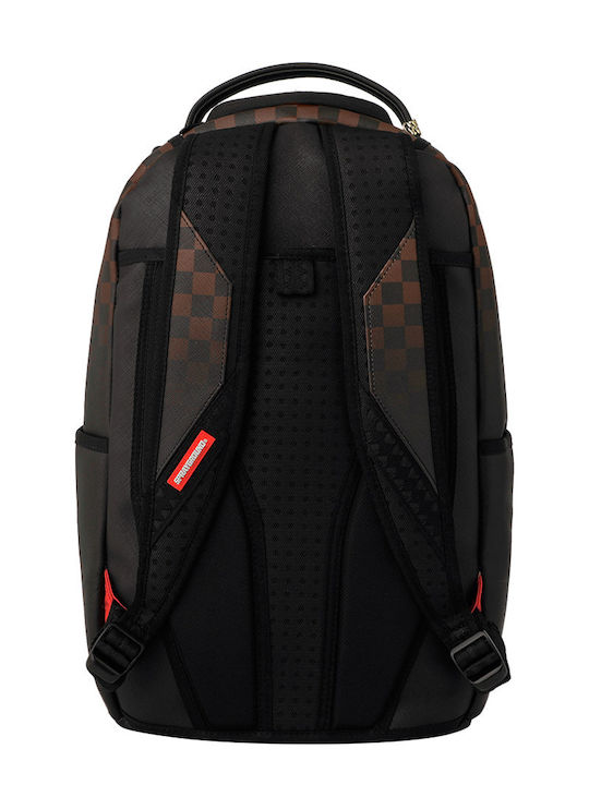 Sprayground Ученическа Раница с Джоб за Бутилка Brown Check Ghost Drip 29 x 15 x 45см