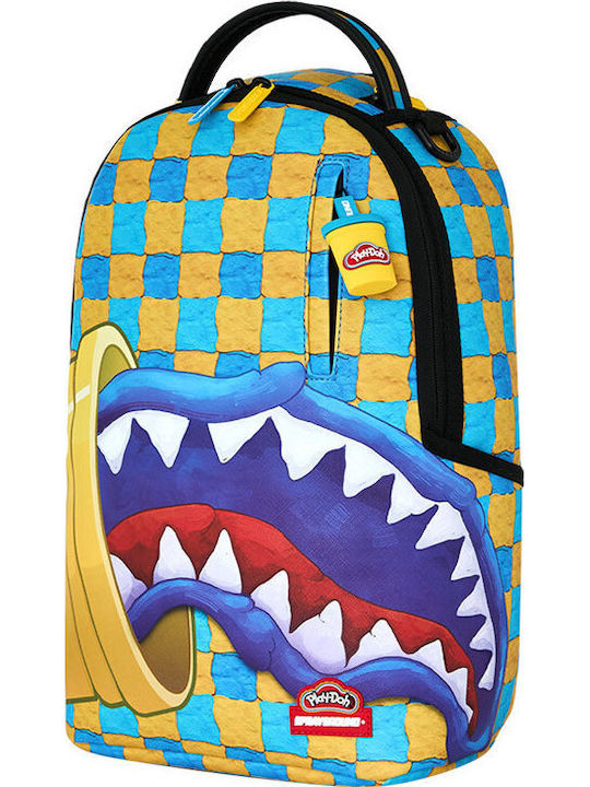 Sprayground School Backpack Junior High-High School with Water Bottle Holder Play-Doy Molded Shark Mini 24 x 13 x 37cm