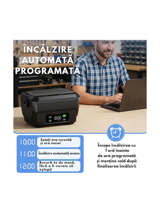Qova Recipient Electric De Prânz Inox Termos Gri 1.5lt