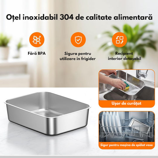 Qova Ηλεκτρικό Δοχείο Φαγητού Inox Θερμός Γκρι 1.5lt