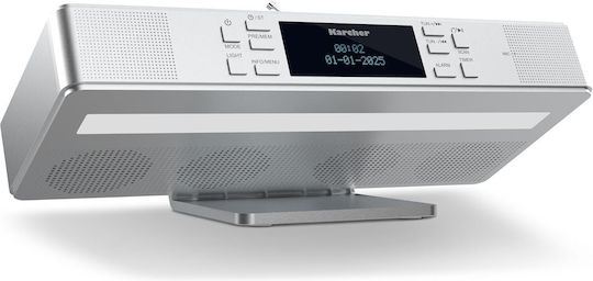 Karcher Tischuhr Digital LED Mit Wecker & Tischradio Silber
