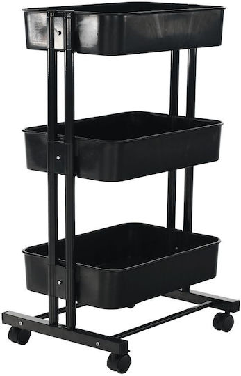 Küchenwagen Schwarz 45x37x77cm