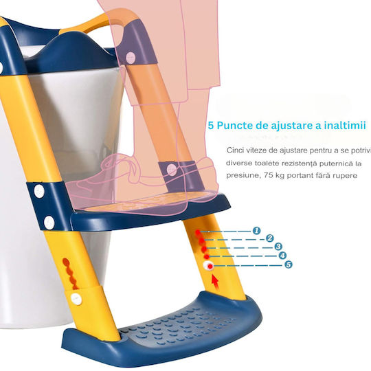 Summer Baby Scaun de toaletă pentru copii mici Albastru cu Mânere
