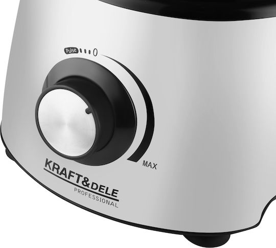 Kraft & Dele Procesor Alimentar Multifuncțional 1800W cu Recipient 3lt și Vas Blender Gri
