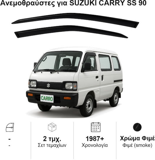 Heko Set of Windbreakers Front Car Dark Fime for Suzuki Carry 2pcs