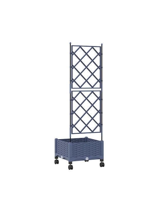 vidaXL Kunststoff Blumentopf Grau 40x40x131,5cm