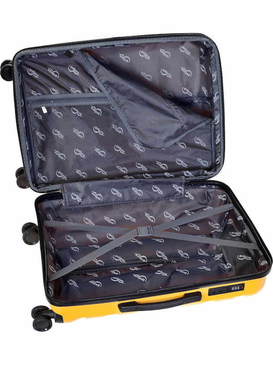 Seagull Hard Yellow Travel Suitcases with 4 Wheels Set of 3 Pieces
