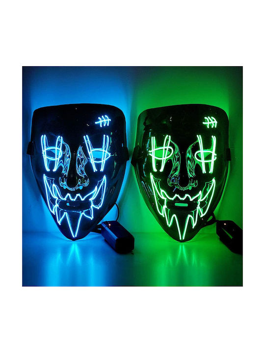 Mască Purge Halloween cu fir electroluminescent neon LED luminoasă mască horror carnaval Crăciun