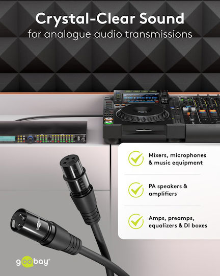 Goobay Cable XLR male - Μαύρο 1m 80028