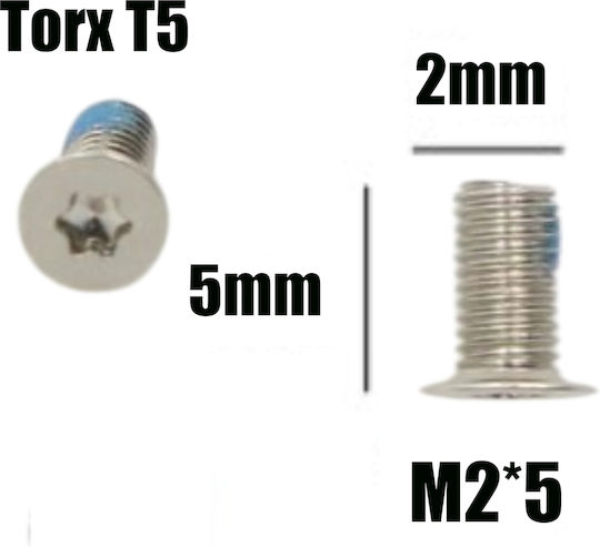 Screws Set Laptop Lenovo Ideapad S540-14iml 81nf S540-14iml Touch 81v0 S540-14api 81nh S540-14iwl 81nd S540-14iwl Touch 81qx 5s10s35092 5s10s35198 Bottom Case Screws Torx T5 2mm X 5mm 2pcs Code 1-bolt034