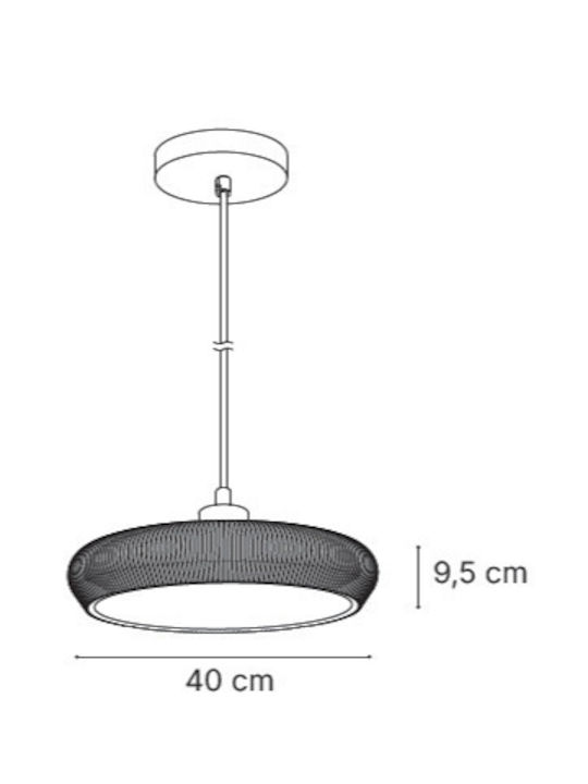 Inlight Pendant Light Orange with E27 Socket 40x40cm