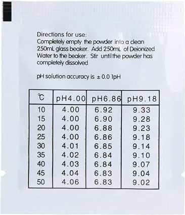 Set Soluții Calibrare Ph Metru ±0.01 Precizie Unitate Ph La 25°c Stabil 18 Plicuri Ph 4.01 6.86 9.18 Testare Apă Piscină Testare Hidroponie Acvarii