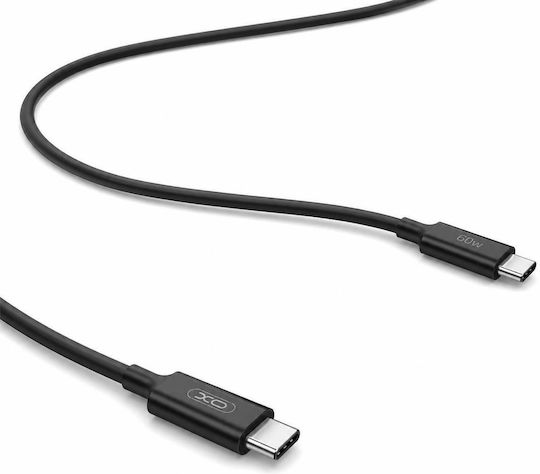 XO Кабел USB-C мъжки - USB-C 60W Черен 1m XO-Q307BK