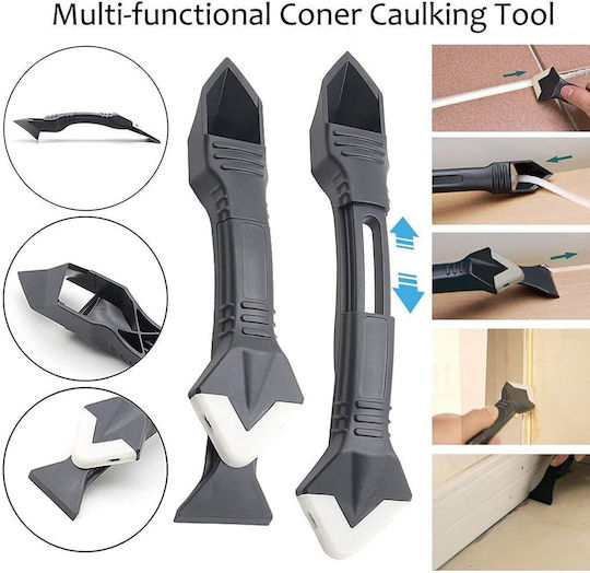 Set Spatule De Finisare Zamo Silicon 5 Duze Racletă Metalică Multifuncțională Neagră
