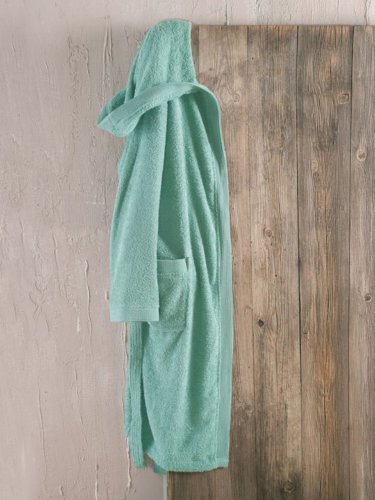 Rythmos Amadeus Bademantel mit Kapuze Grey / Green 420gr/m²