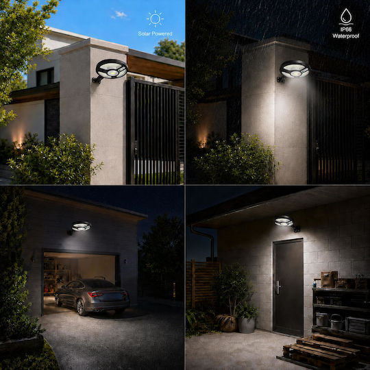 Jortan Solar Road Light 150W Cold White 6500K with Motion Sensor, Photocell and Remote Control IP66