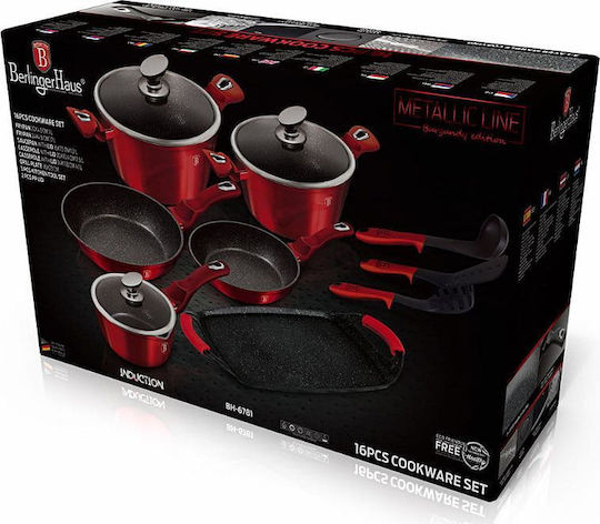 Berlinger Haus Set De Vase De Gătit Din Aluminiu Cu Acoperire Interioară Antiaderent 6 Piese