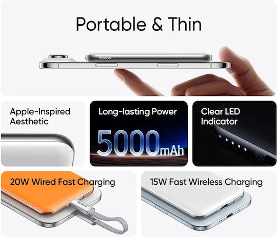 Mcdodo MC-2931 MagSafe Външна батерия 5000mAh 20W Черен
