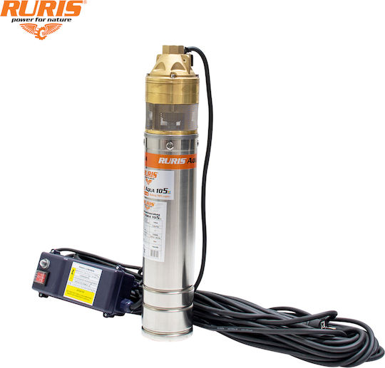 Ruris Aqua 105 – 1500 W Pompa de Apă Submersibilă Pentru Foraj Cap De Livrare 140 M Oțel Inoxidabil Cablu 30 M Ip68