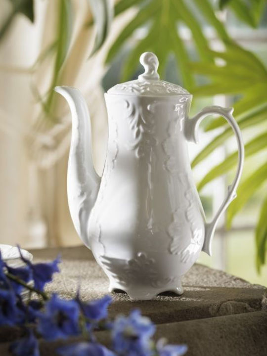 Cmielow Rococo Tea Set with Cup Porcelain White 1200ml 27pcs