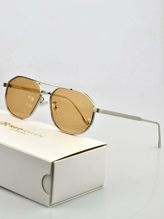Red Raven Casablanca Unisex Ochelari De Soare Cu Ramă Metalică Portocalie Și Lentile Portocalii