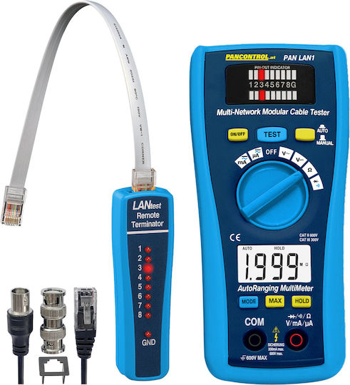 Pancontrol Kabeltester Netzwerk RJ45 / RJ11 / BNC Digital