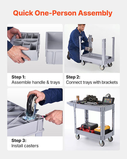 Vevor Transport Trolley for Load Weight up to 250kg in Grey Colour
